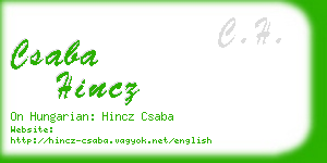 csaba hincz business card